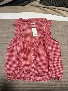 Women's Shell Tank Top - Parke x Target Red Gingham Check - Medium NWT